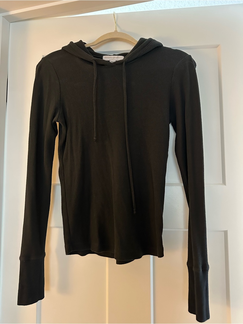 Spiritual Gangster Black Ribbed Hoodie Top
